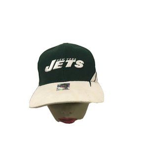 NY Jets NFL SPL 28 Hat.  Green and White, Adjustable, Embroidered. Pre-owned.
